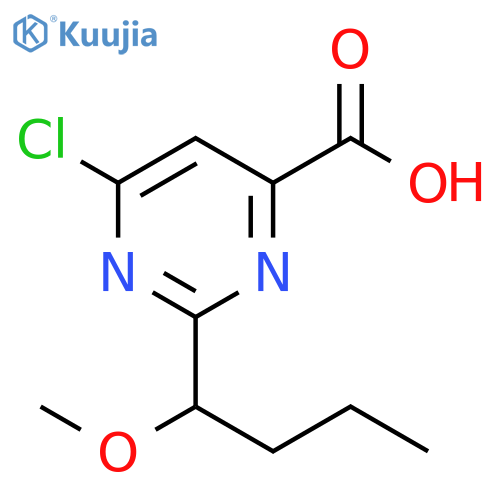 4-Pyrimidinecarboxylic acid, 6-chloro-2-(1-methoxybutyl)- structure