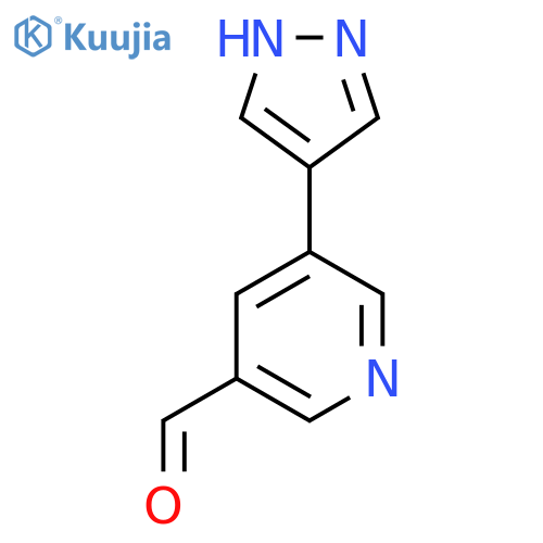 5-(1H-pyrazol-4-yl)pyridine-3-carbaldehyde structure