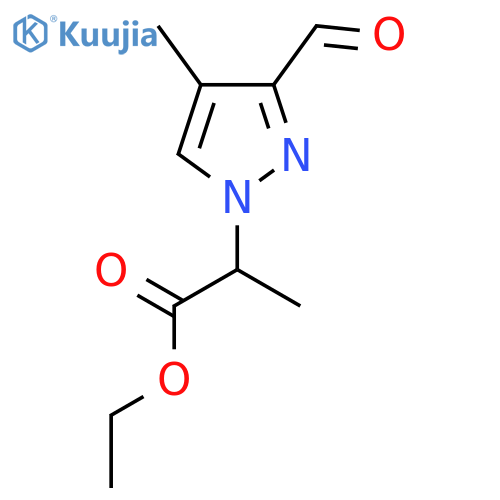 ethyl 2-(3-formyl-4-methyl-1H-pyrazol-1-yl)propanoate structure