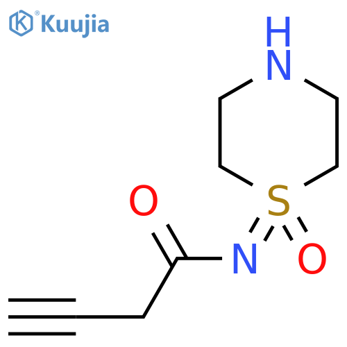 N-(1-oxo-1lambda6-thiomorpholin-1-ylidene)but-3-ynamide structure