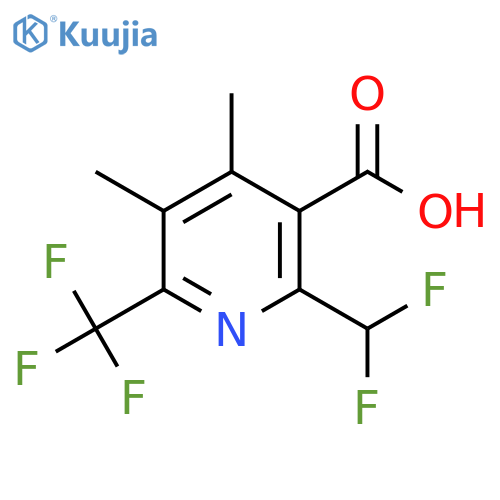 2-(Difluoromethyl)-4,5-dimethyl-6-(trifluoromethyl)pyridine-3-carboxylic acid structure