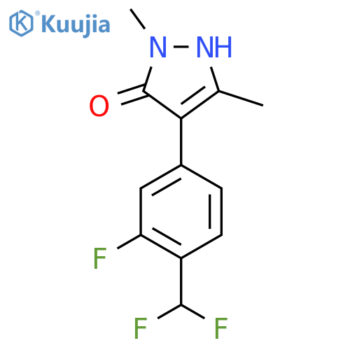 4-[4-(difluoromethyl)-3-fluorophenyl]-1,3-dimethyl-1H-pyrazol-5-ol structure