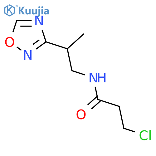 3-chloro-N-[2-(1,2,4-oxadiazol-3-yl)propyl]propanamide structure