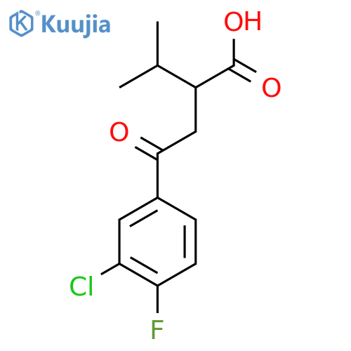 4-(3-Chloro-4-fluorophenyl)-4-oxo-2-(propan-2-yl)butanoic acid structure