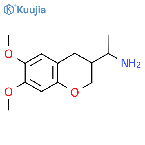 1-(6,7-dimethoxy-3,4-dihydro-2H-1-benzopyran-3-yl)ethan-1-amine structure