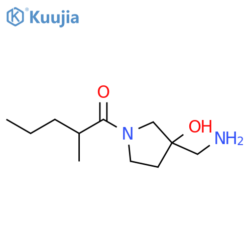 1-Pentanone, 1-[3-(aminomethyl)-3-hydroxy-1-pyrrolidinyl]-2-methyl- structure
