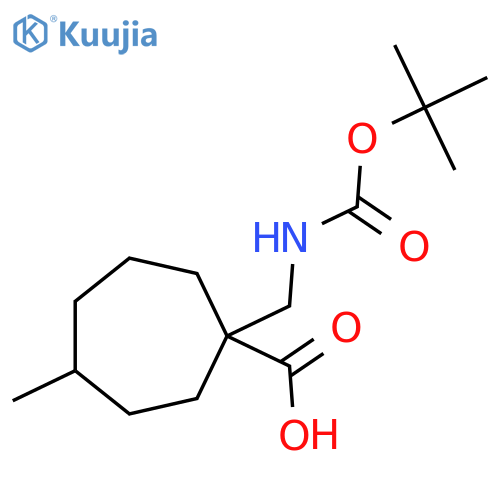 1-({(tert-butoxy)carbonylamino}methyl)-4-methylcycloheptane-1-carboxylic acid structure