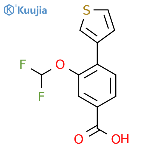 3-(difluoromethoxy)-4-(thiophen-3-yl)benzoic acid structure