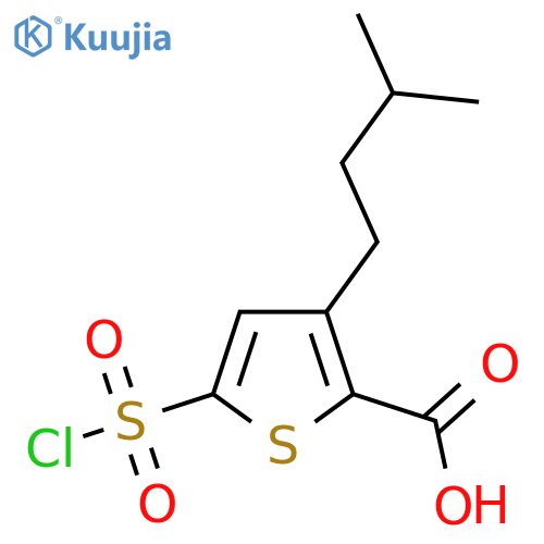 5-(Chlorosulfonyl)-3-(3-methylbutyl)thiophene-2-carboxylic acid structure