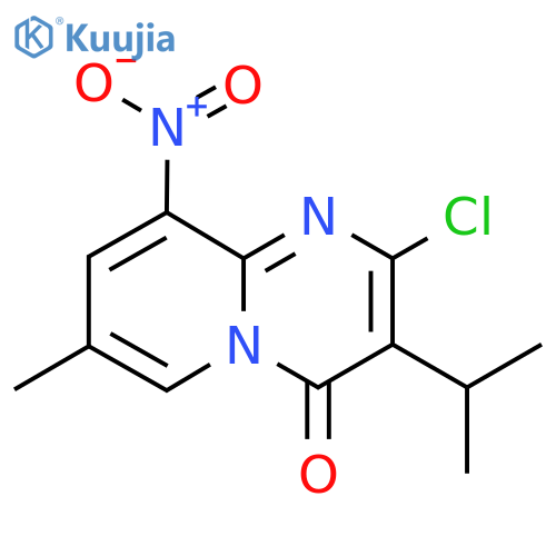 2-chloro-7-methyl-9-nitro-3-(propan-2-yl)-4H-pyrido1,2-apyrimidin-4-one structure