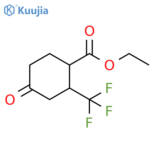 ethyl 4-oxo-2-(trifluoromethyl)cyclohexane-1-carboxylate structure
