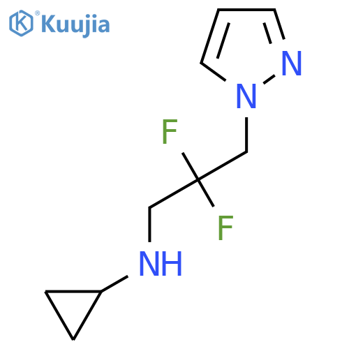 N-(2,2-difluoro-3-pyrazol-1-ylpropyl)cyclopropanamine structure