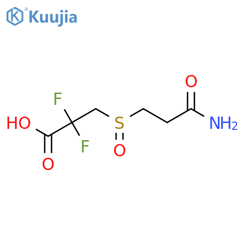 3-(2-Carbamoylethanesulfinyl)-2,2-difluoropropanoic acid structure