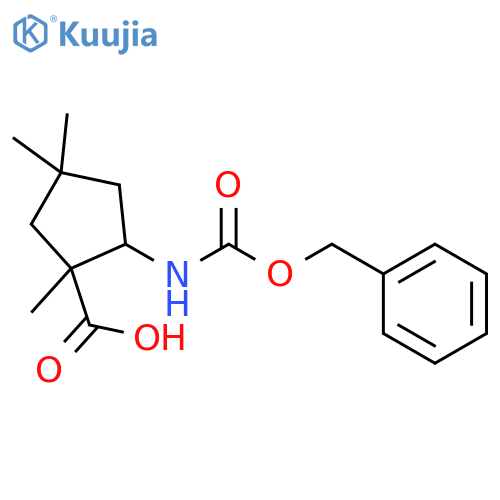 Cyclopentanecarboxylic acid, 1,4,4-trimethyl-2-[[(phenylmethoxy)carbonyl]amino]- structure