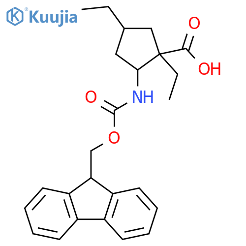 Cyclopentanecarboxylic acid, 1,4-diethyl-2-[[(9H-fluoren-9-ylmethoxy)carbonyl]amino]- structure