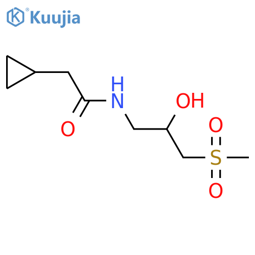 2-cyclopropyl-N-(2-hydroxy-3-methanesulfonylpropyl)acetamide structure