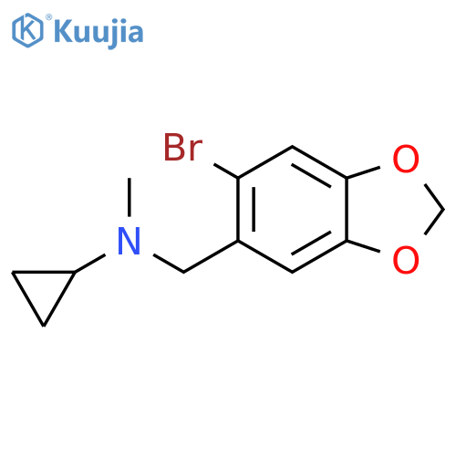 N-[(6-bromo-1,3-dioxaindan-5-yl)methyl]-N-methylcyclopropanamine structure