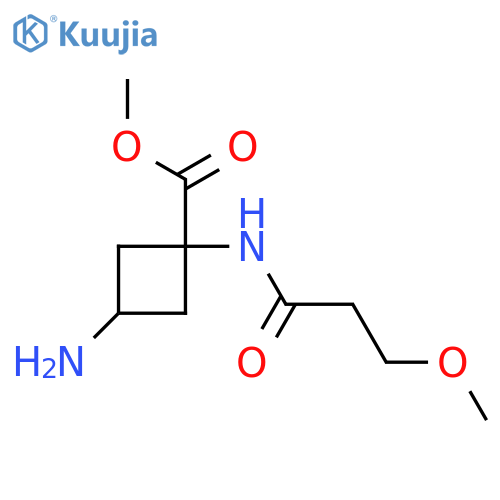 Methyl 3-amino-1-(3-methoxypropanamido)cyclobutane-1-carboxylate structure