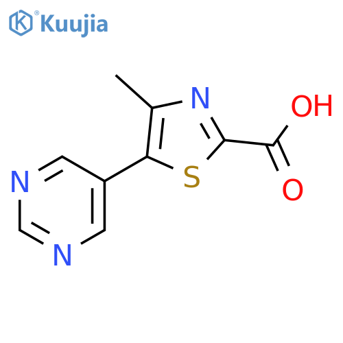 2-Thiazolecarboxylic acid, 4-methyl-5-(5-pyrimidinyl)- structure