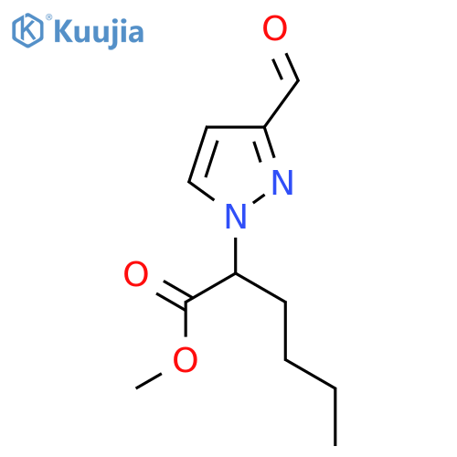 methyl 2-(3-formyl-1H-pyrazol-1-yl)hexanoate structure