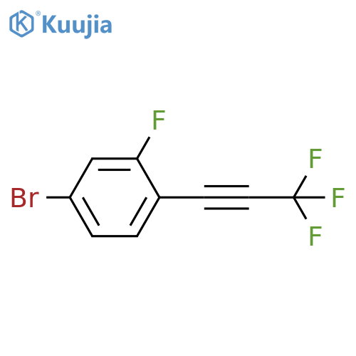 4-Bromo-2-fluoro-1-(3,3,3-trifluoroprop-1-ynyl)benzene structure