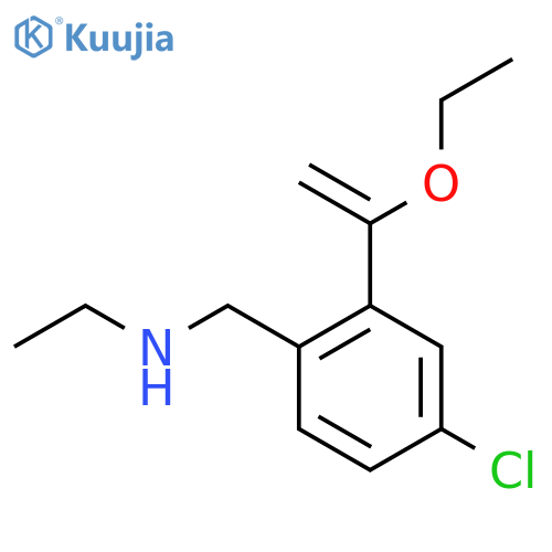 {[4-Chloro-2-(1-ethoxyethenyl)phenyl]methyl}(ethyl)amine structure