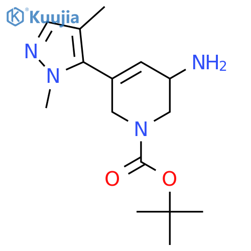 tert-butyl 3-amino-5-(1,4-dimethyl-1H-pyrazol-5-yl)-1,2,3,6-tetrahydropyridine-1-carboxylate structure