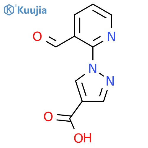 1-(3-formylpyridin-2-yl)-1H-pyrazole-4-carboxylic acid structure