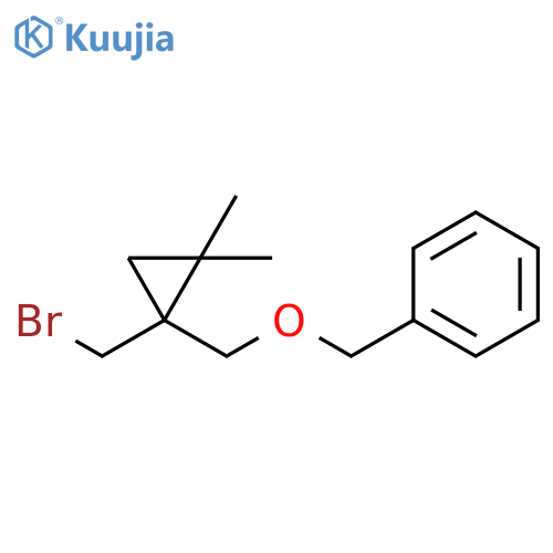 Benzene, [[[1-(bromomethyl)-2,2-dimethylcyclopropyl]methoxy]methyl]- structure