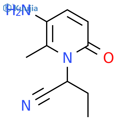 2-(5-amino-6-methyl-2-oxo-1,2-dihydropyridin-1-yl)butanenitrile structure