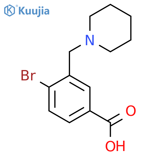 4-Bromo-3-[(piperidin-1-yl)methyl]benzoic acid structure