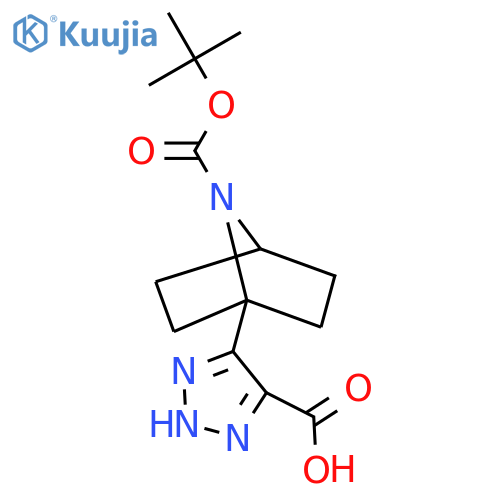 5-{7-[(tert-butoxy)carbonyl]-7-azabicyclo[2.2.1]heptan-1-yl}-1H-1,2,3-triazole-4-carboxylic acid structure