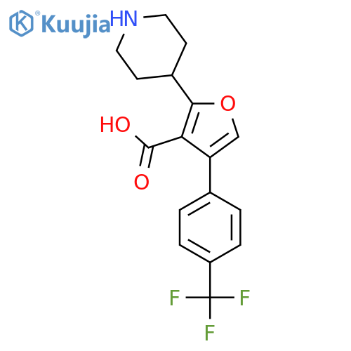 2-(Piperidin-4-yl)-4-[4-(trifluoromethyl)phenyl]furan-3-carboxylic acid structure