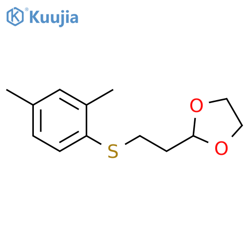1,3-Dioxolane, 2-[2-[(2,4-dimethylphenyl)thio]ethyl]- structure