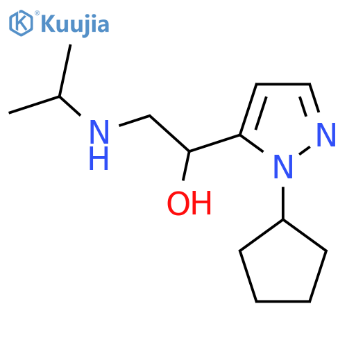 1-(1-cyclopentyl-1H-pyrazol-5-yl)-2-(propan-2-yl)aminoethan-1-ol structure