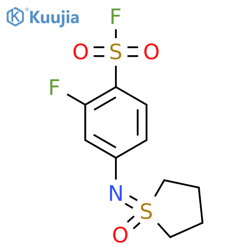 2-Fluoro-4-[(1-oxo-1lambda6-thiolan-1-ylidene)amino]benzene-1-sulfonyl fluoride structure