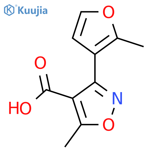 5-Methyl-3-(2-methylfuran-3-yl)-1,2-oxazole-4-carboxylic acid structure