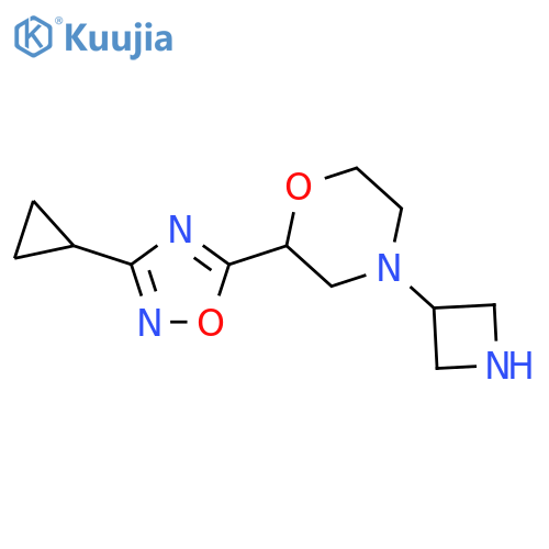 Morpholine, 4-(3-azetidinyl)-2-(3-cyclopropyl-1,2,4-oxadiazol-5-yl)- structure