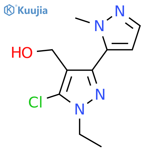 5-chloro-1-ethyl-3-(1-methyl-1H-pyrazol-5-yl)-1H-pyrazol-4-ylmethanol structure