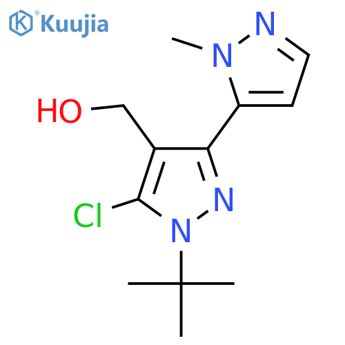 1-tert-butyl-5-chloro-3-(1-methyl-1H-pyrazol-5-yl)-1H-pyrazol-4-ylmethanol structure