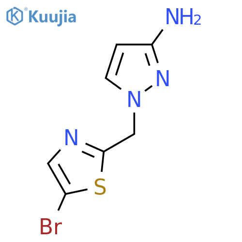 1-(5-bromo-1,3-thiazol-2-yl)methyl-1H-pyrazol-3-amine structure