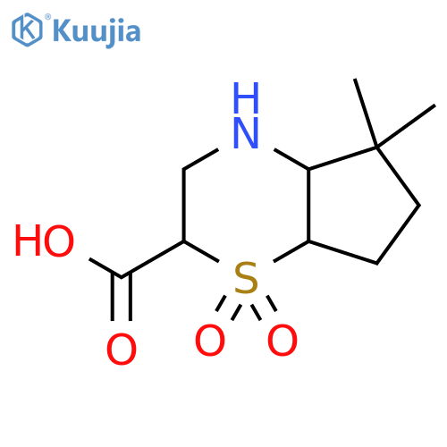 5,5-Dimethyl-1,1-dioxo-octahydro-1lambda6-cyclopenta[b]thiomorpholine-2-carboxylic acid structure