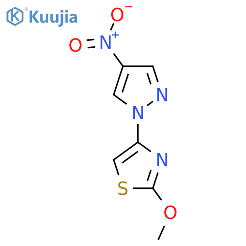 2-methoxy-4-(4-nitro-1H-pyrazol-1-yl)-1,3-thiazole structure