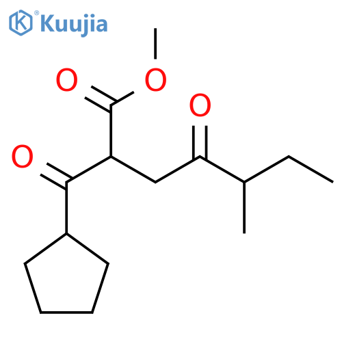 methyl 2-cyclopentanecarbonyl-5-methyl-4-oxoheptanoate structure