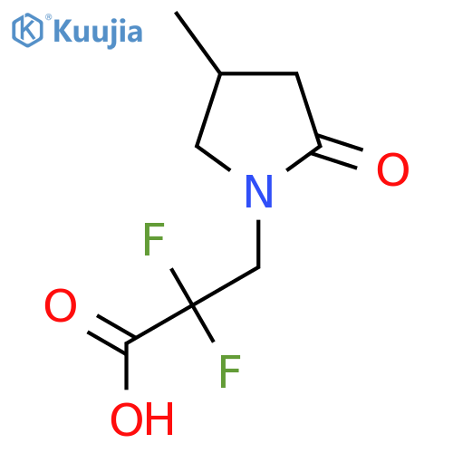 2,2-Difluoro-3-(4-methyl-2-oxopyrrolidin-1-yl)propanoic acid structure