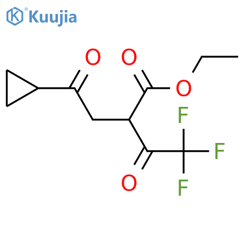 ethyl 2-(2-cyclopropyl-2-oxoethyl)-4,4,4-trifluoro-3-oxobutanoate structure