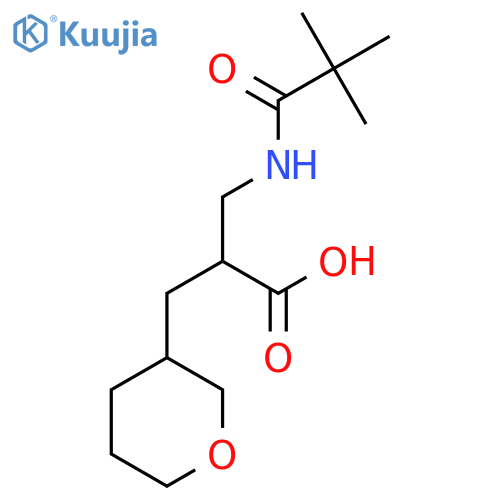 3-(2,2-dimethylpropanamido)-2-(oxan-3-yl)methylpropanoic acid structure