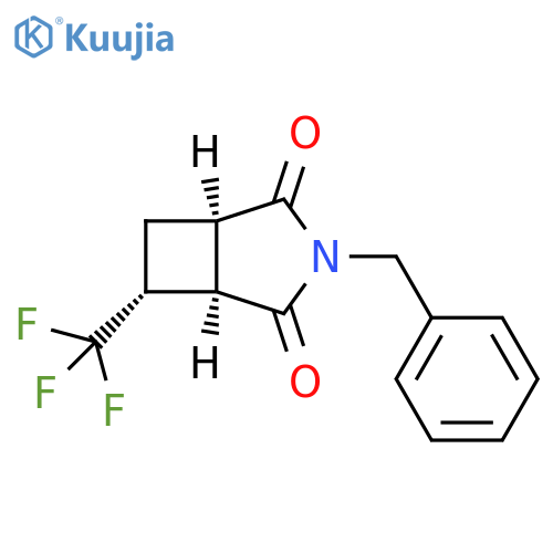 3-Azabicyclo[3.2.0]heptane-2,4-dione, 3-(phenylmethyl)-6-(trifluoromethyl)-, (1R,5R,6R)-rel- structure
