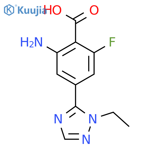 2-amino-4-(1-ethyl-1H-1,2,4-triazol-5-yl)-6-fluorobenzoic acid structure