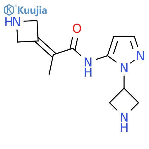 N-1-(azetidin-3-yl)-1H-pyrazol-5-yl-2-(azetidin-3-ylidene)propanamide structure